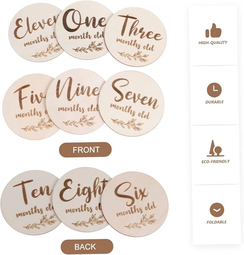 UPKOCH 6Pcs Monthly Baby Photo Cards Premium Growth Recording Props Smooth Edge Design - Image 3